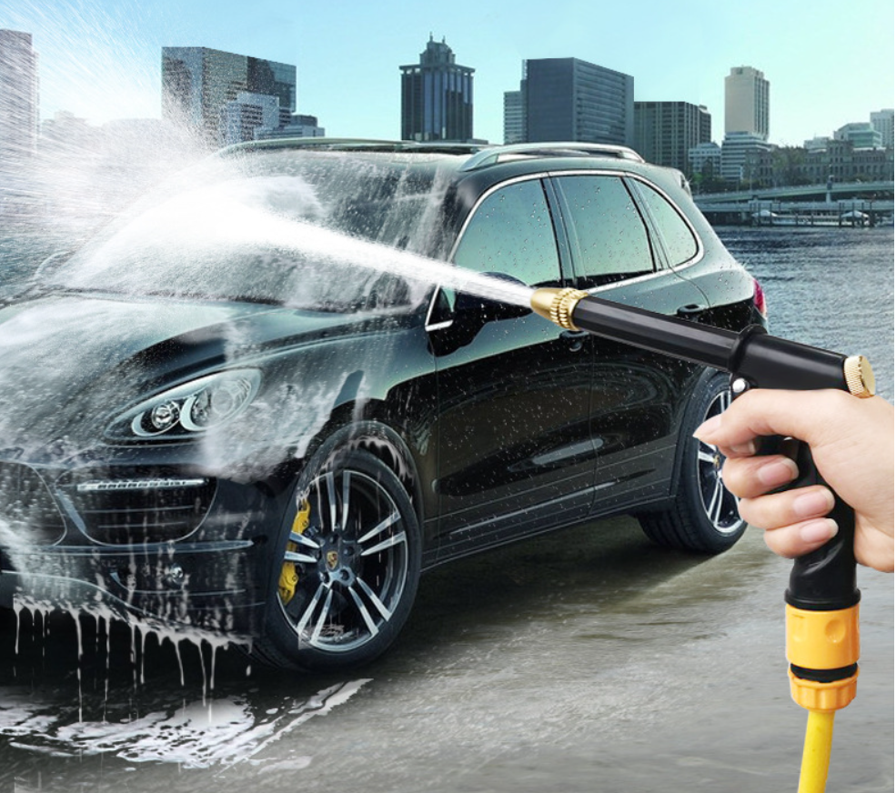 High-Pressure Car Wash Water Gun Set with Telescopic Hose Nozzle