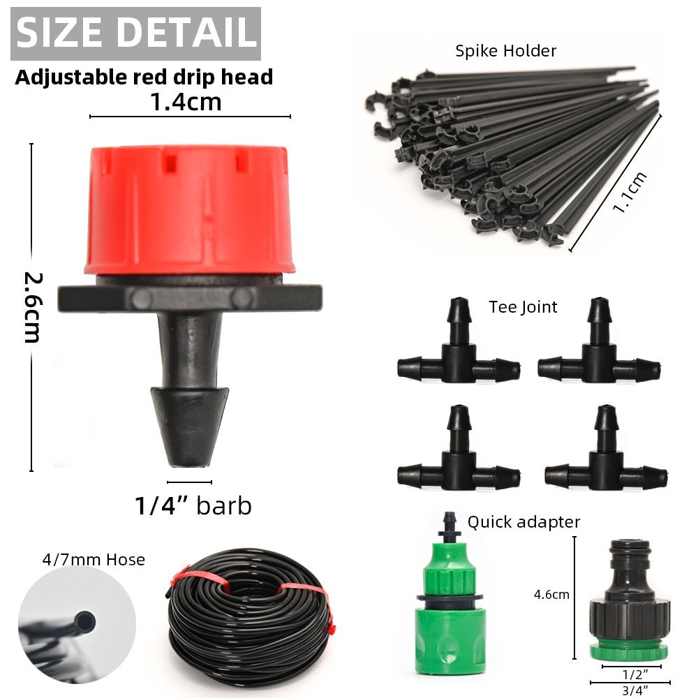 Automatic Drip Irrigation Planter Kit with 8 Adjustable Drippers