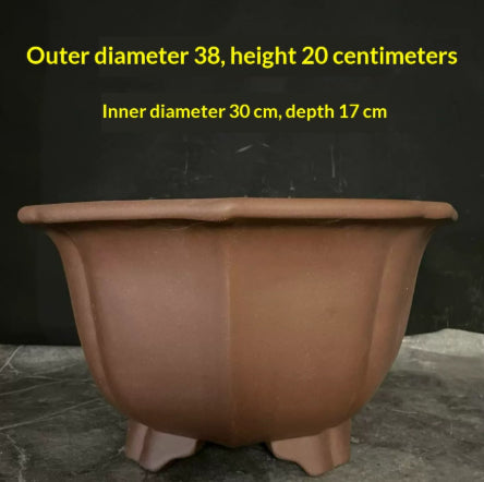 Purple Clay Flower Pot Tall Planter Ceramic Cylinder