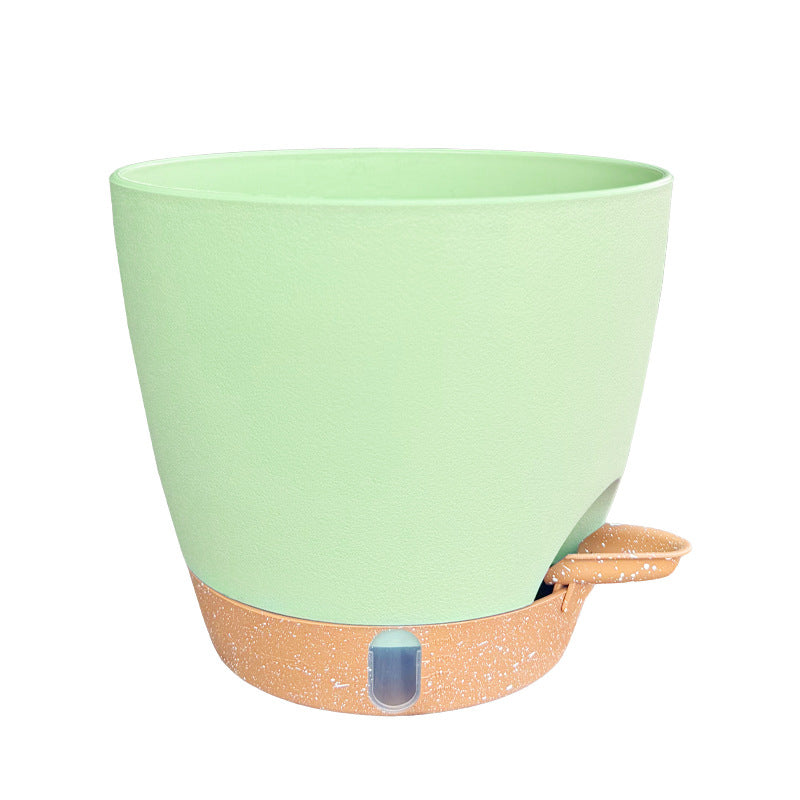 Self-Watering Plastic Flower Pot with Wick & Spout