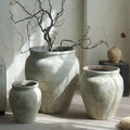 Retro Cement Large Jar Decorative Planter (Stone)