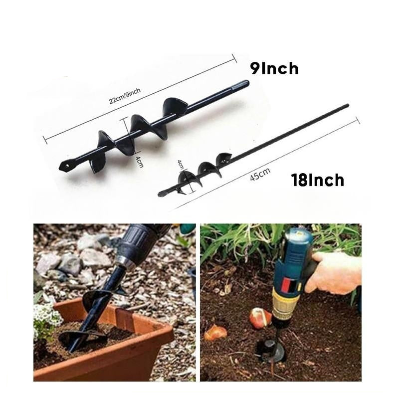 Garden Soil-Aerating Auger Twist Drill Bit (Metal)