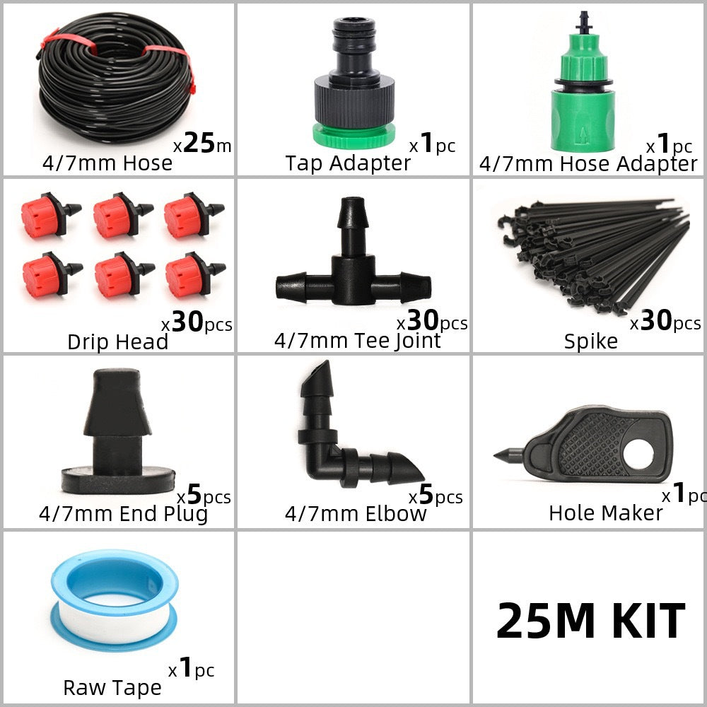Automatic Drip Irrigation Planter Kit with 8 Adjustable Drippers
