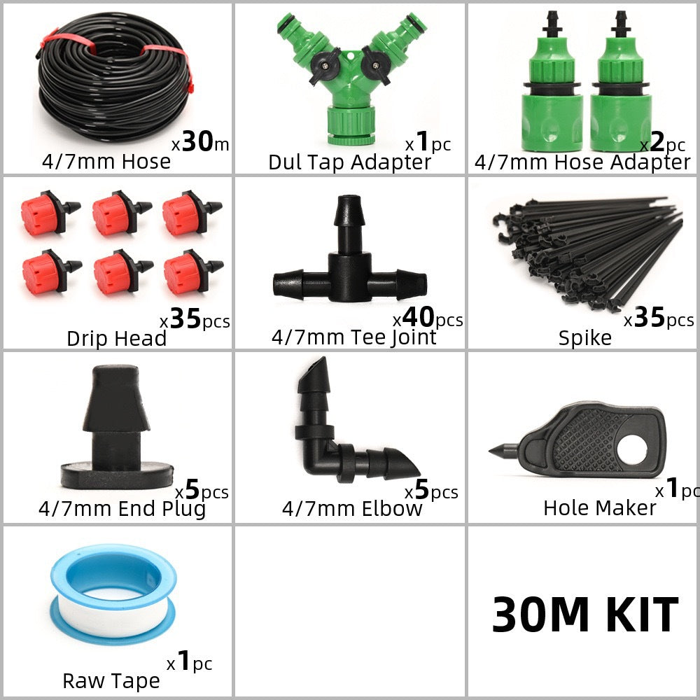 Automatic Drip Irrigation Planter Kit with 8 Adjustable Drippers