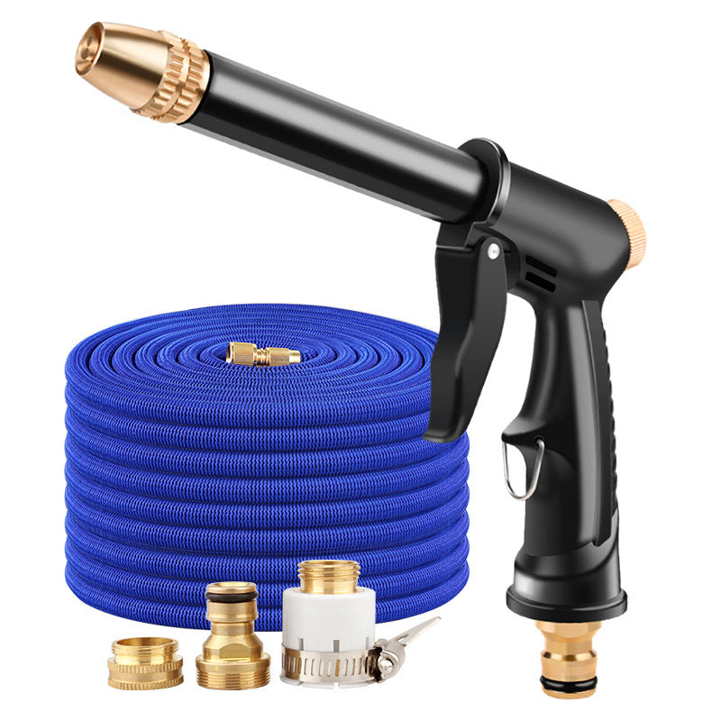 High-Pressure Car Wash Water Gun Set with Telescopic Hose & Foam Nozzle