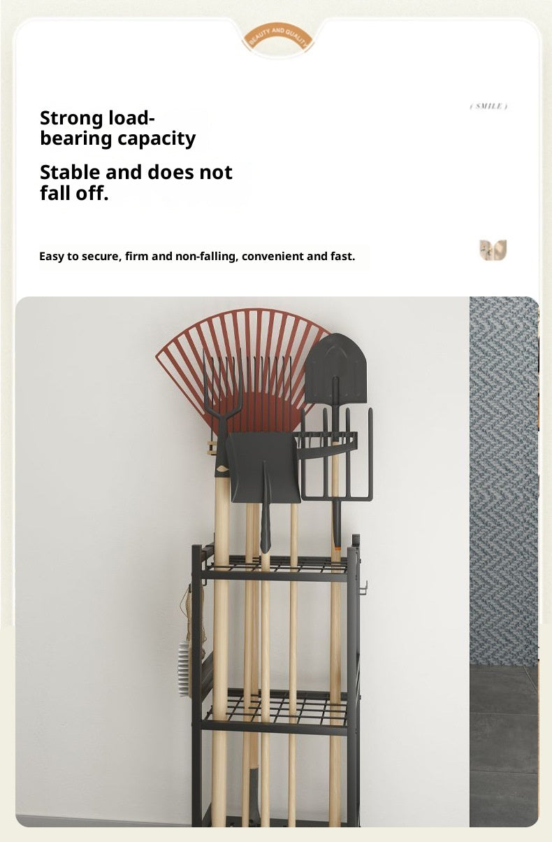 3-Tier Metal Garden Cart Storage Rack