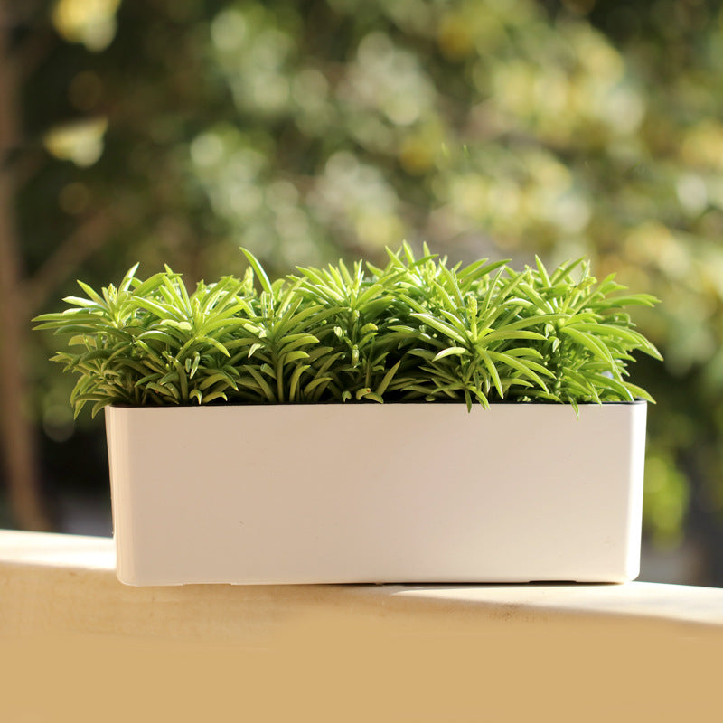 Rectangular Plastic Self-Watering Lazy Planter for Balcony Vegetables